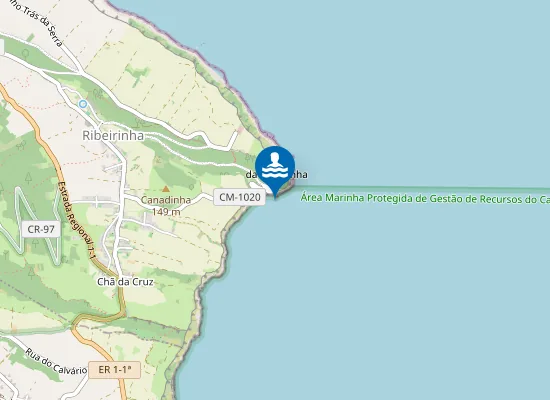 Map of Zona de Banhos do Porto da Boca da Ribeira