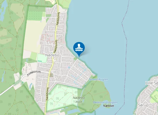 Map of ESRUM SØ SYD FOR NØDEBO