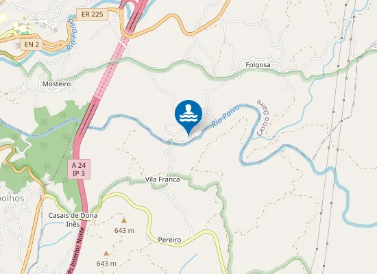 Map of Praia Fluvial da Folgosa