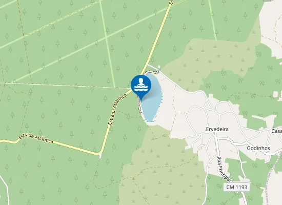 Map of Lagoa da Ervedeira (praia a oeste)