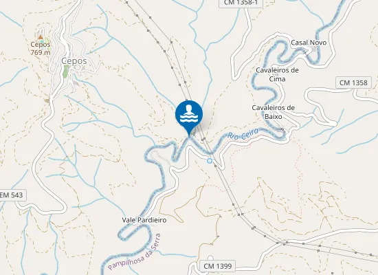 Map of Praia Fluvial Poço do Pujadouro