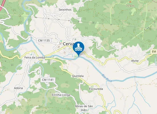 Map of Praia Fluvial de Cerva