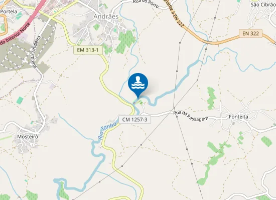 Map of Praia Fluvial de Andrães (Relva)
