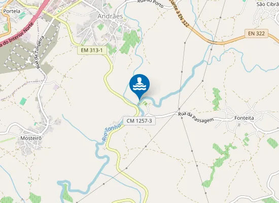 Map of Praia Fluvial de Andrães (Relva)