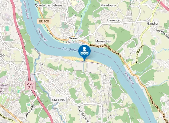 Map of Praia Fluvial do Areinho de Avintes