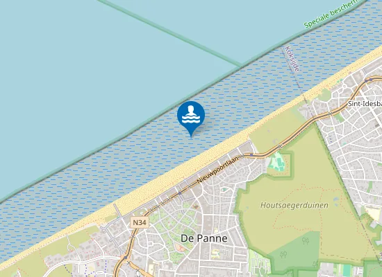 Map of De Panne Canadezenplein