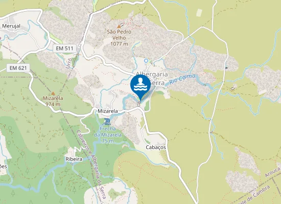 Map of Praia Fluvial de Albergaria da Serra