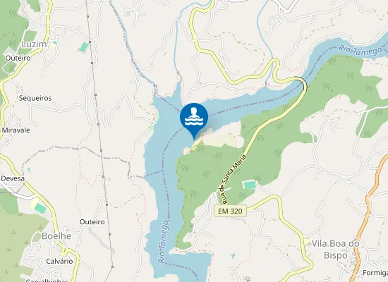 Map of Praia Fluvial da Ribeira e Meregeiro