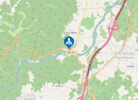 Map of Praia Fluvial de Vidago