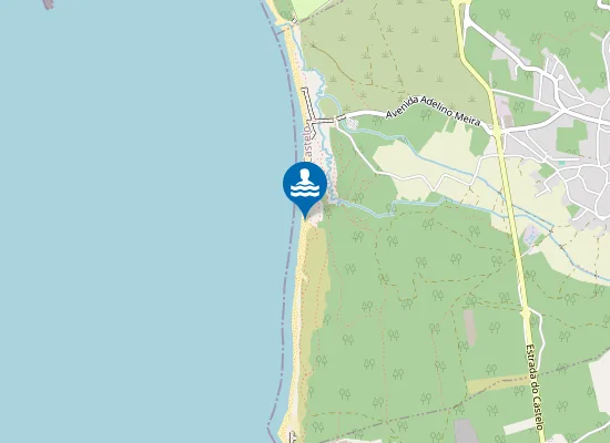 Map of Praia Rodanho - zona de Naturista tolerado