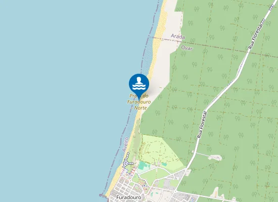 Map of Praia do Furadouro - Norte