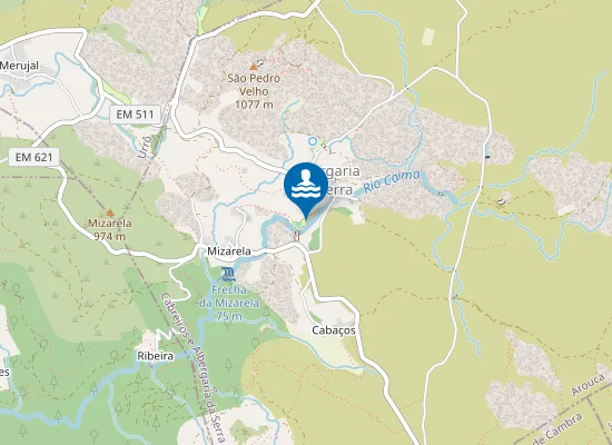 Map of Praia Fluvial de Albegaria da Serra