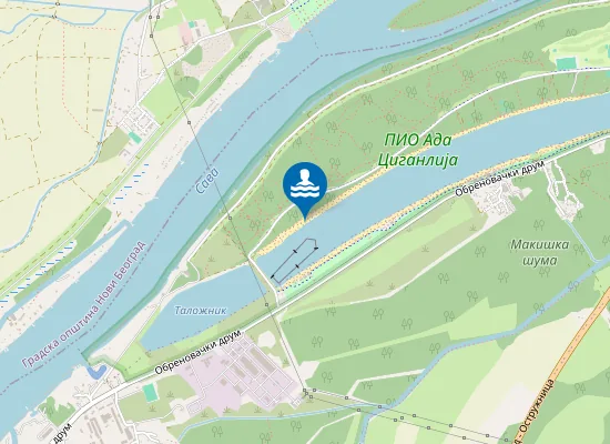 Map of Нудистичка плажа Ада Циганлија