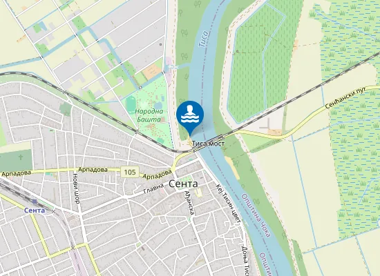 Map of Сенћанска плажа