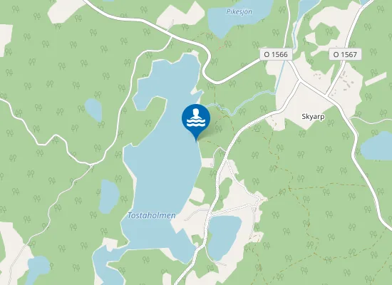 Map of Badplats Tostaholmen