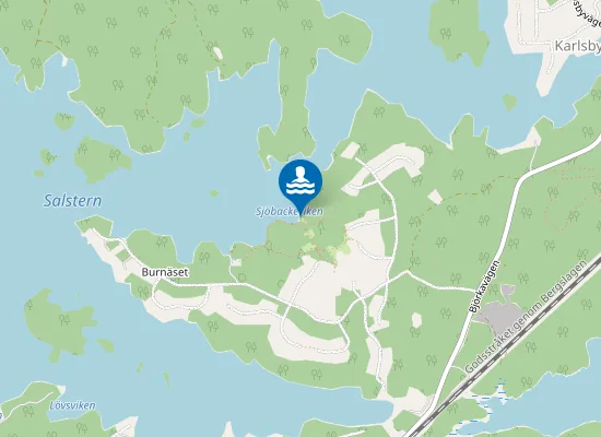 Map of Sjöbackavikens badplats