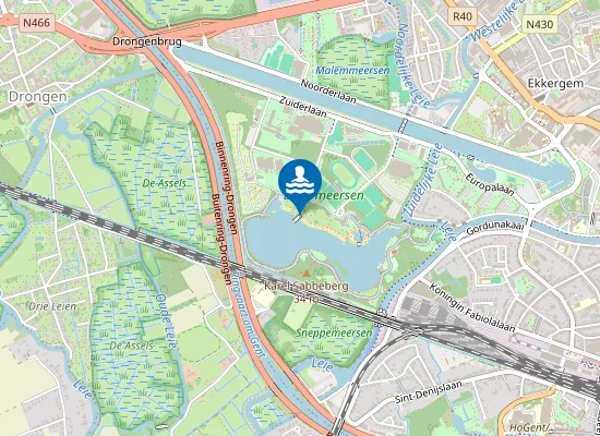 Map of Gent Blaarmeersen Zwemsportzone