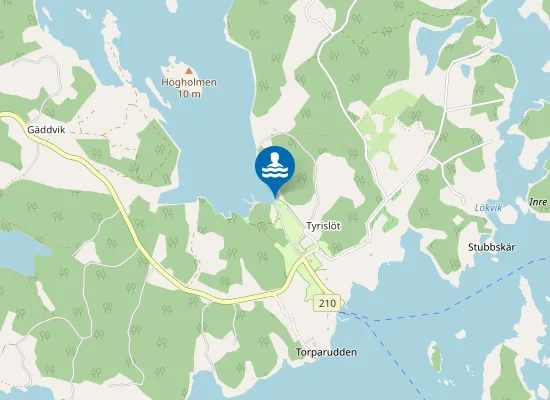 Map of Tyrislöts badplats