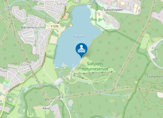 Map of Badplats vid Sidsjö slalombacke