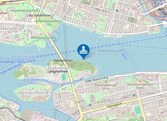 Map of Långholmens klippbad