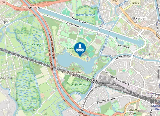 Map of Gent Blaarmeersen Strand-Badzone