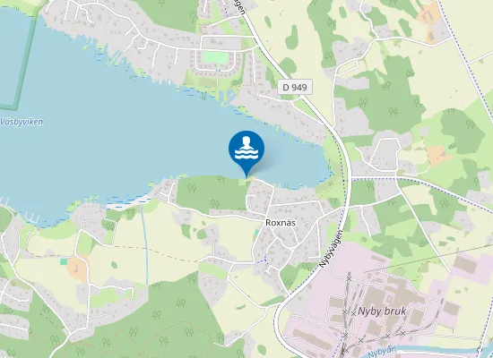 Map of Roxnäs badplats