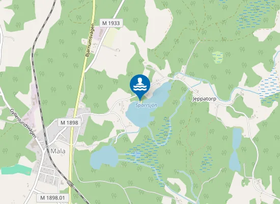 Map of Sparrsjön badplats