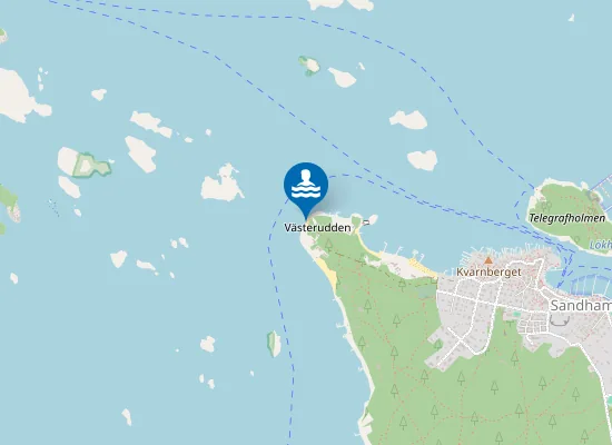 Map of Västerudde strand