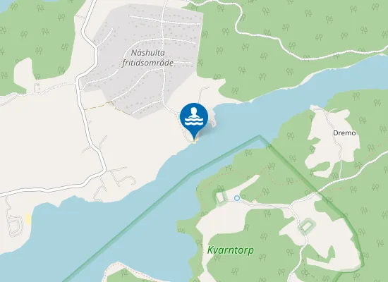 Map of Näshulta fritidsby badplats