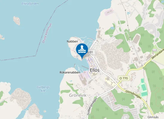 Map of Ellös badplats