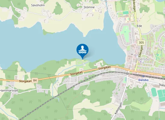 Map of Klacks camping badplats