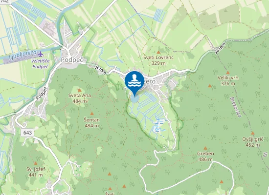 Map of Podpeško jezero