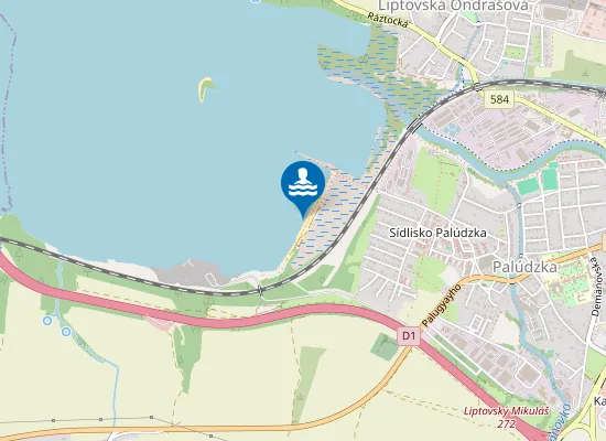 Map of Mestská pláž pri Liptovskej Mare