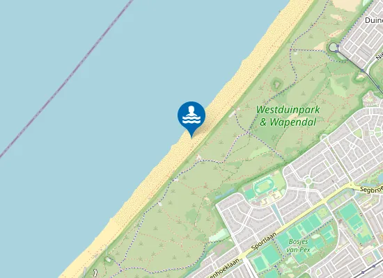 Map of Naturistenstrand Westduinpark