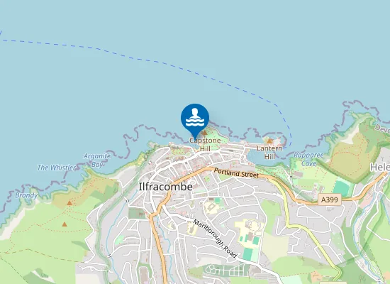Map of Wildersmouth Beach