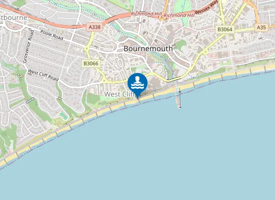 Map of Bournemouth West Beach