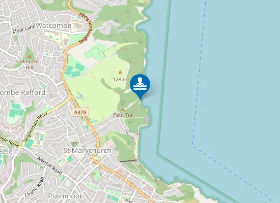 Map of Petit Tor Beach