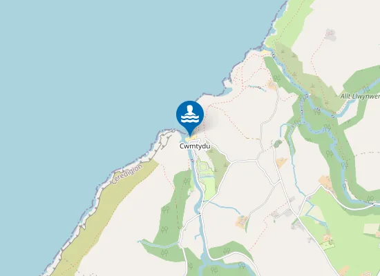 Map of Cwmtydu Beach