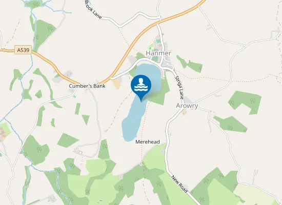 Map of Hanmer Mere