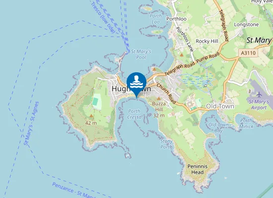 Map of Porthcressa Beach