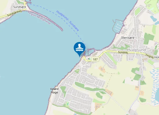 Map of HVALPSUND STRAND