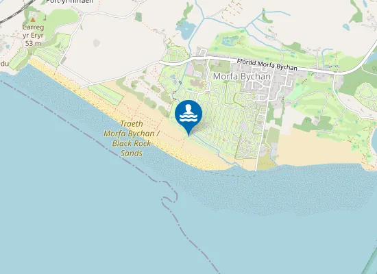Map of Traeth Morfa Bychan / Black Rock Sands