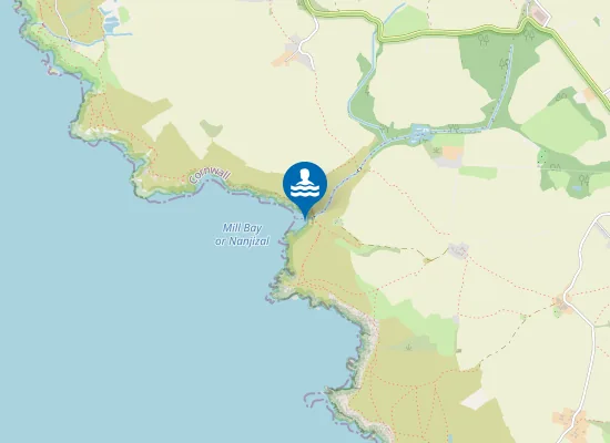Map of Nanjizal or Mill Bay