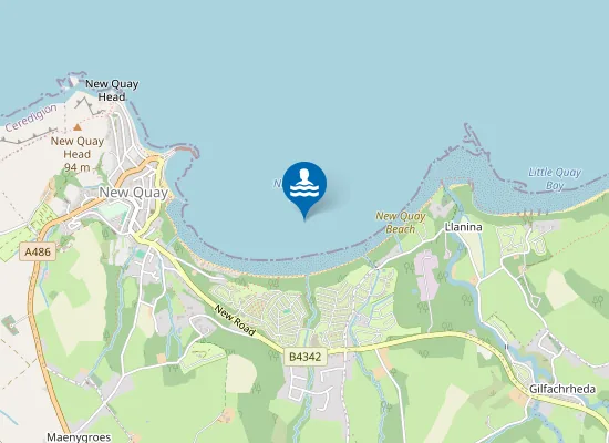 Map of New Quay Beach