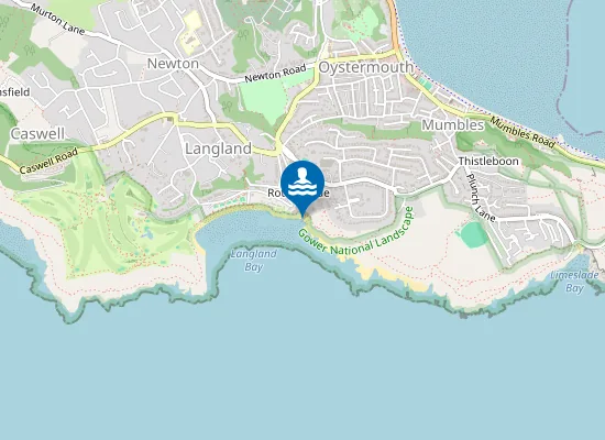 Map of Rotherslade Beach