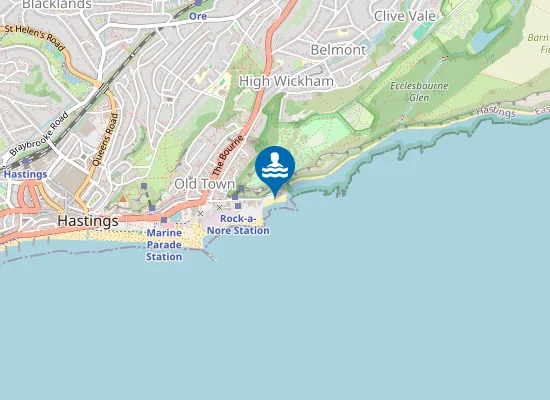 Map of Rock-a-Nore Beach
