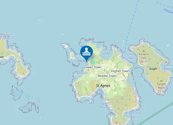 Map of Periglis Beach