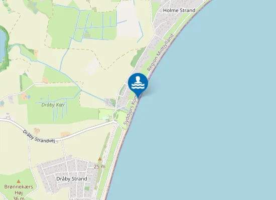 Map of DRÅBY STRAND