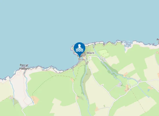 Map of Traeth y Mwnt