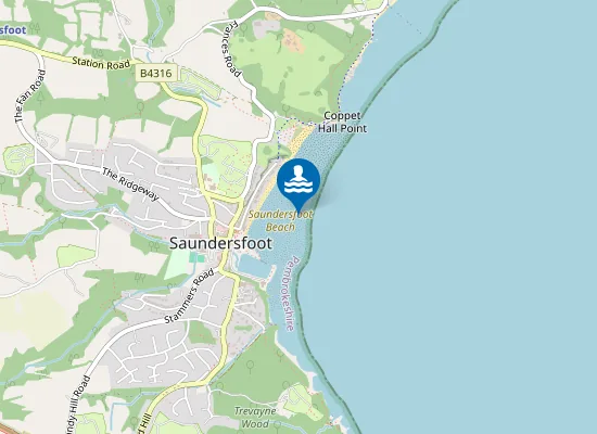 Map of Saundersfoot Beach